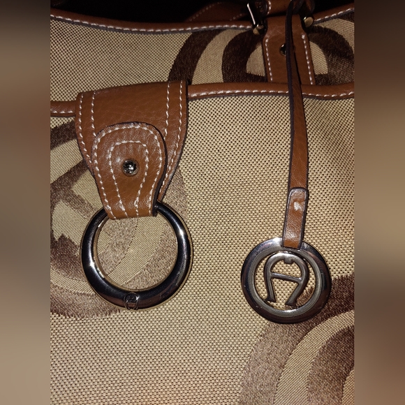 Etienne Aigner Purse, Tan Canvas - Picture 9 of 15